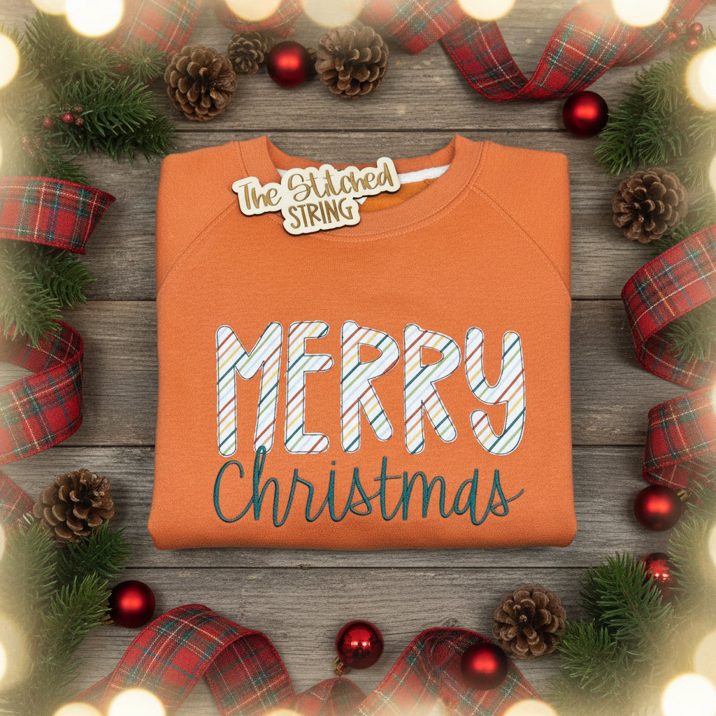 Merry Christmas Appliquéd Sweatshirt