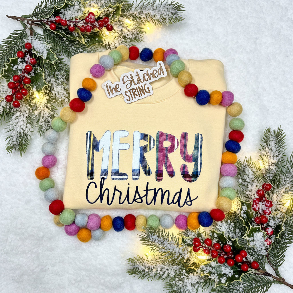 Merry Christmas Appliquéd Sweatshirt