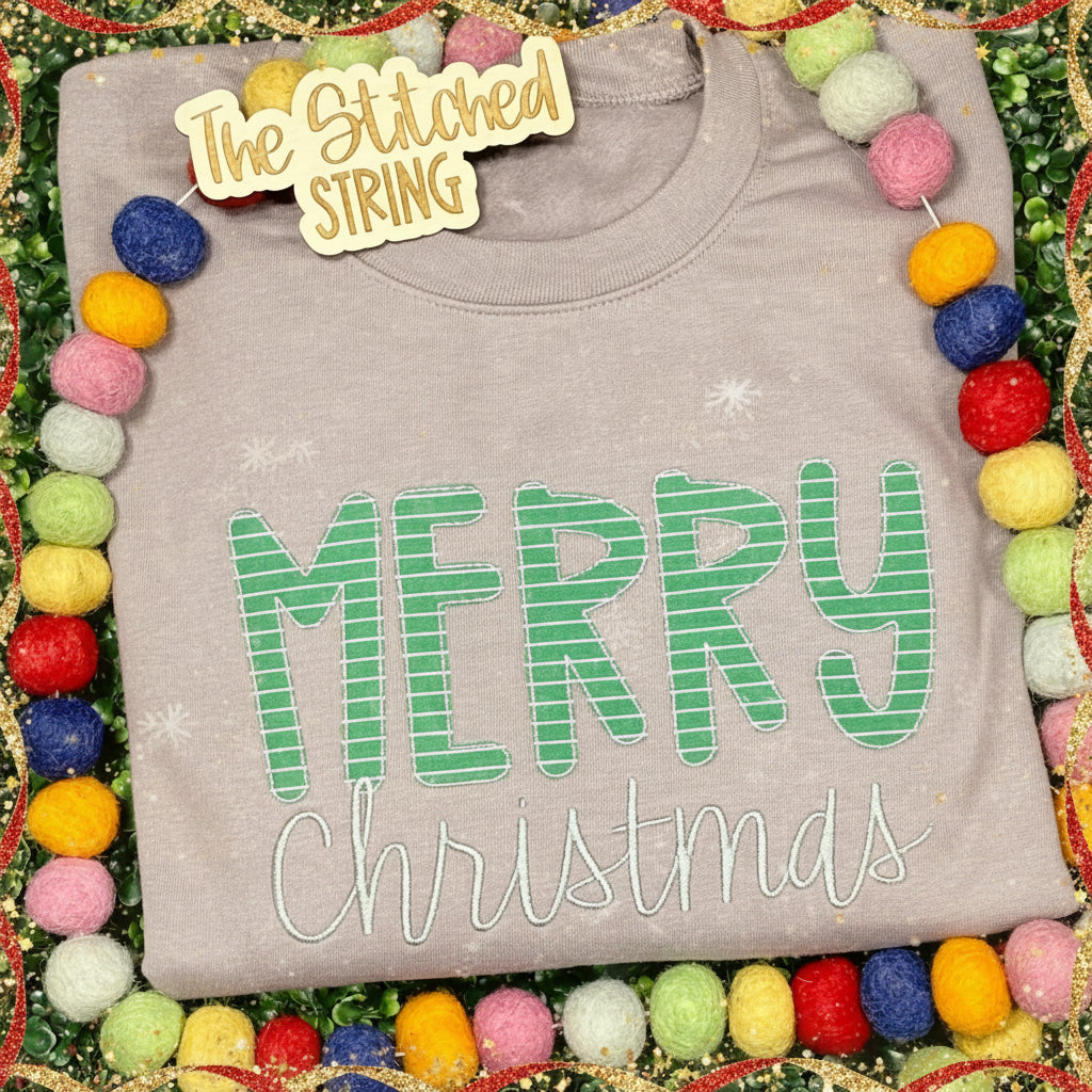 Merry Christmas Appliquéd Sweatshirt